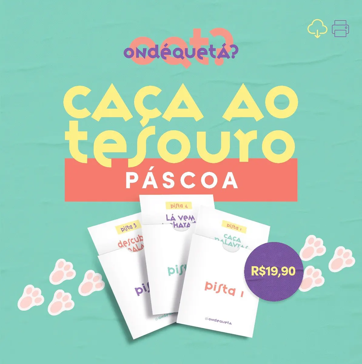 OndéQueTá? Caça ao Tesouro 6-9 anos de Páscoa