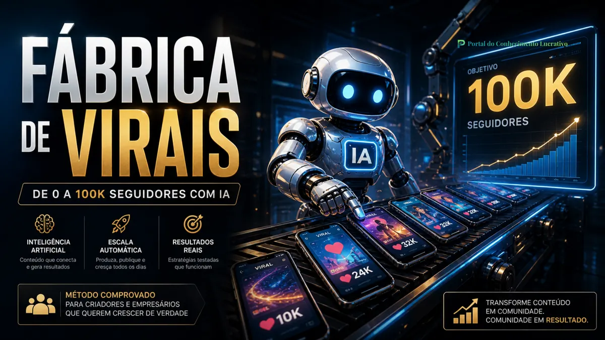 Fábrica de Virais: De 0 a 100k Seguidores com IA