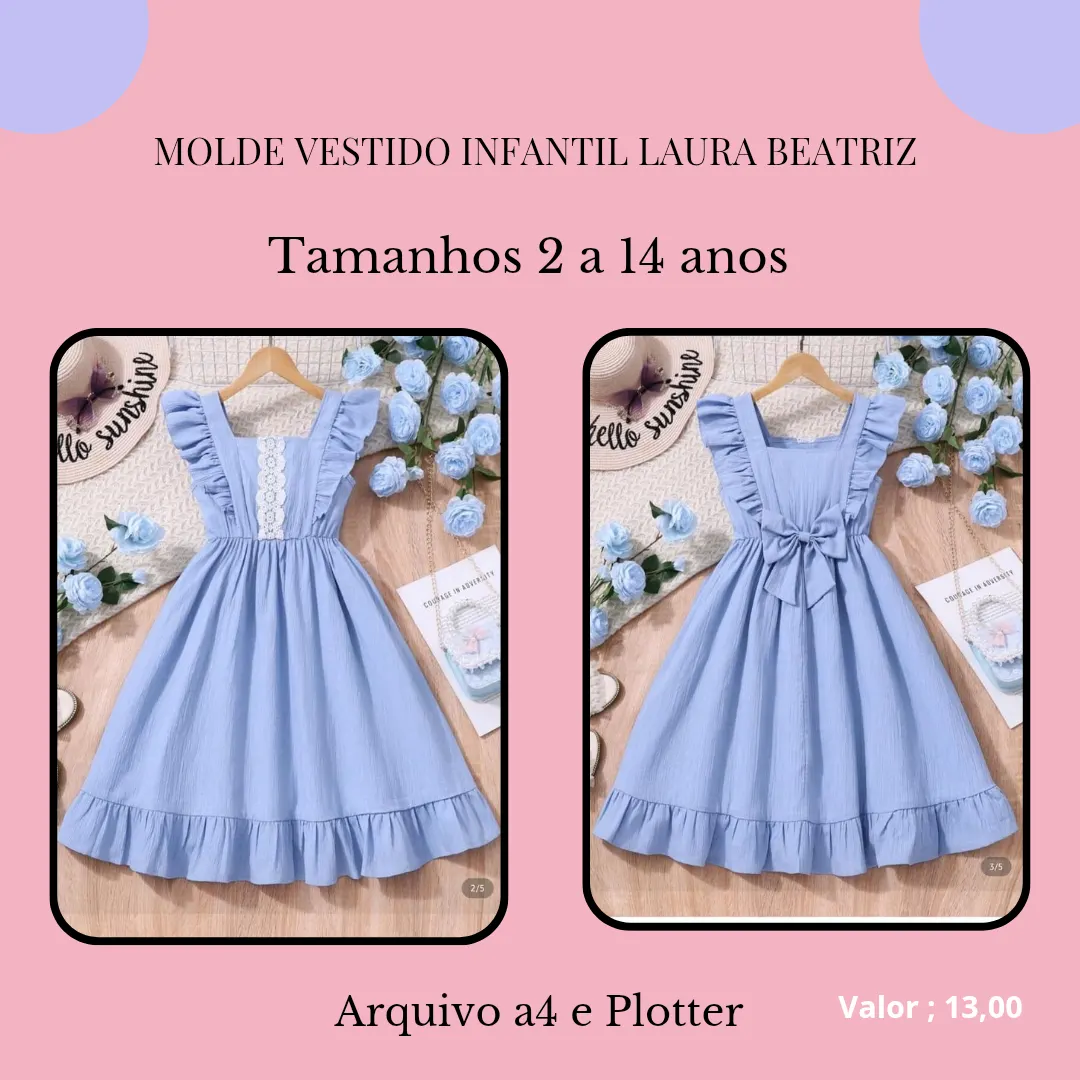 Molde Vestido Infantil Laura Beatriz