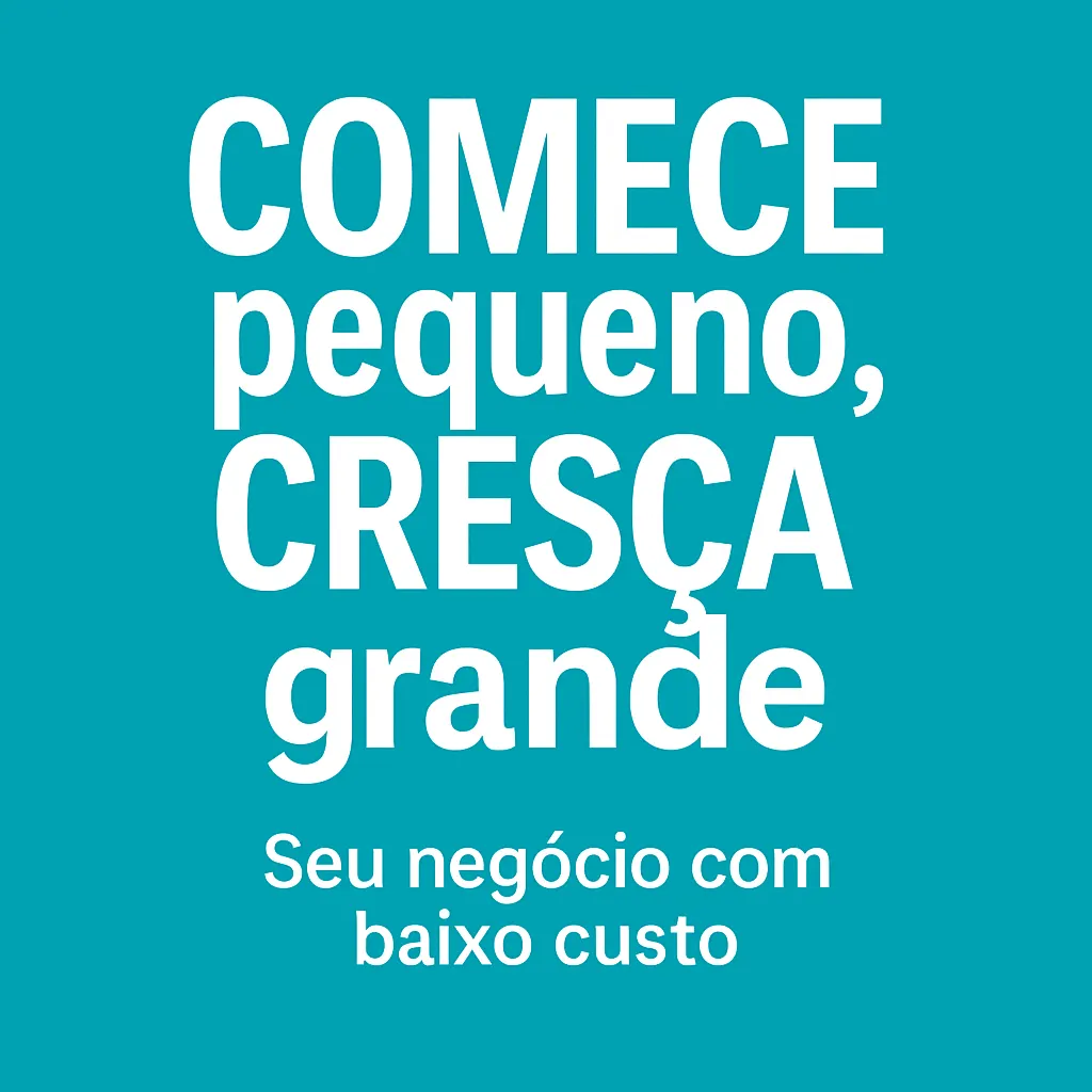 Comece pequeno, cresça grande. Seu negócio com baixo custo.