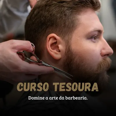 Curso de corte de parte de cima do cabelo para barbeiros iniciantes.