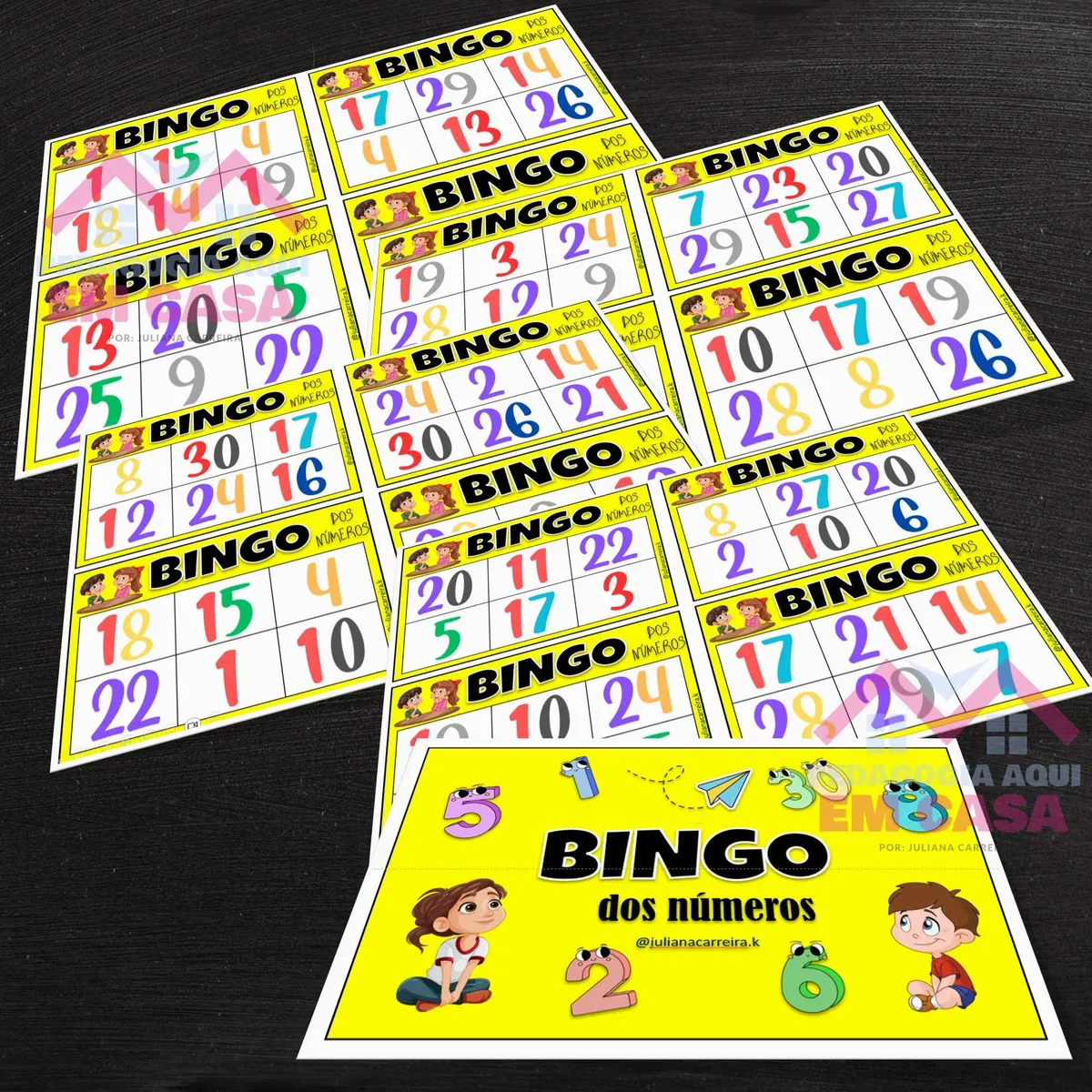 Bingo dos Números do 1 ao 30