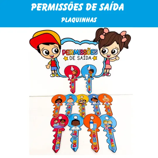 Permissões de Saída - Plaquinha Banheiro, água...