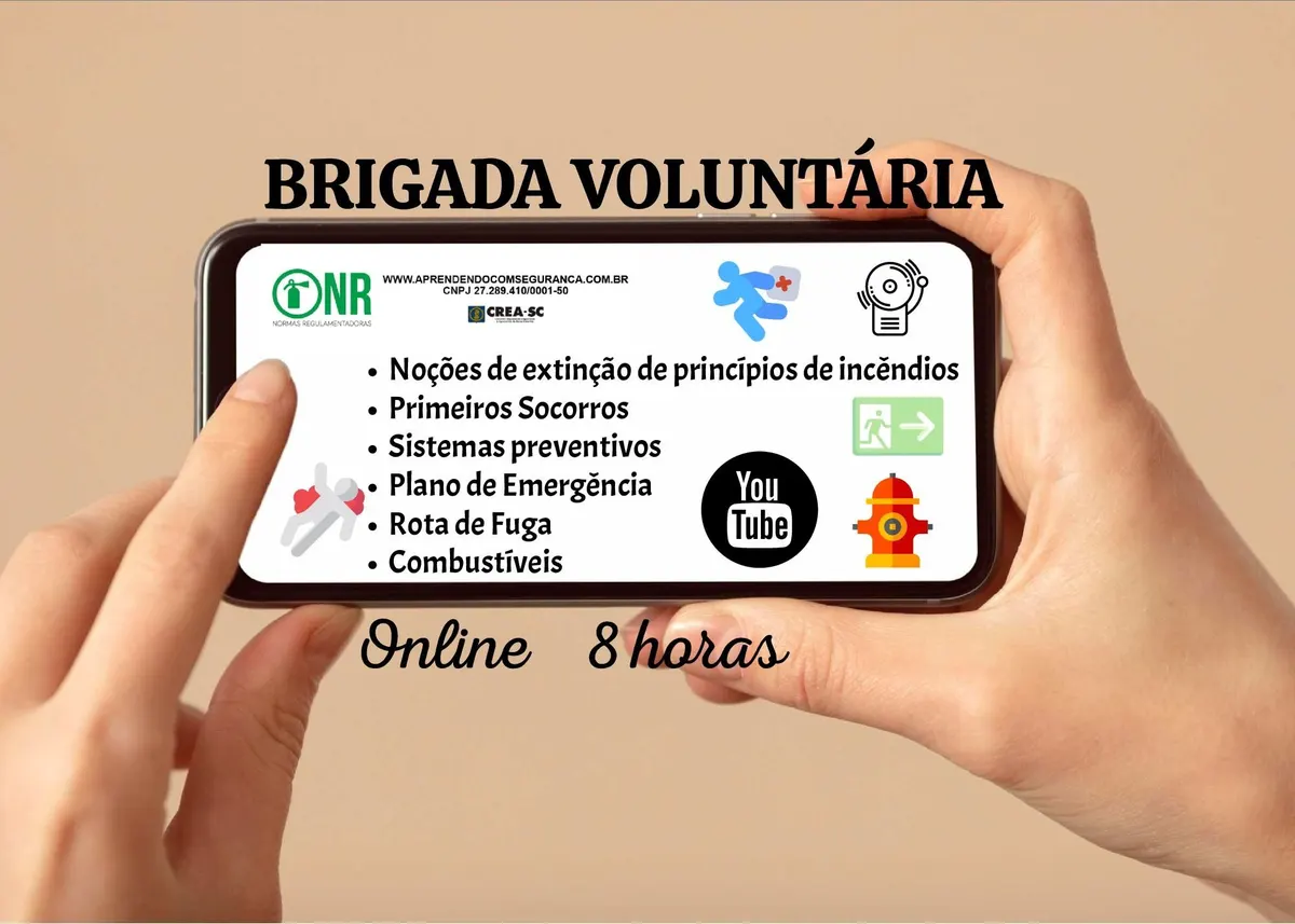 FORMAÇÃO DE BRIGADISTA ORGÂNICO ONLINE NÍVEL BÁSICO 8 HORAS