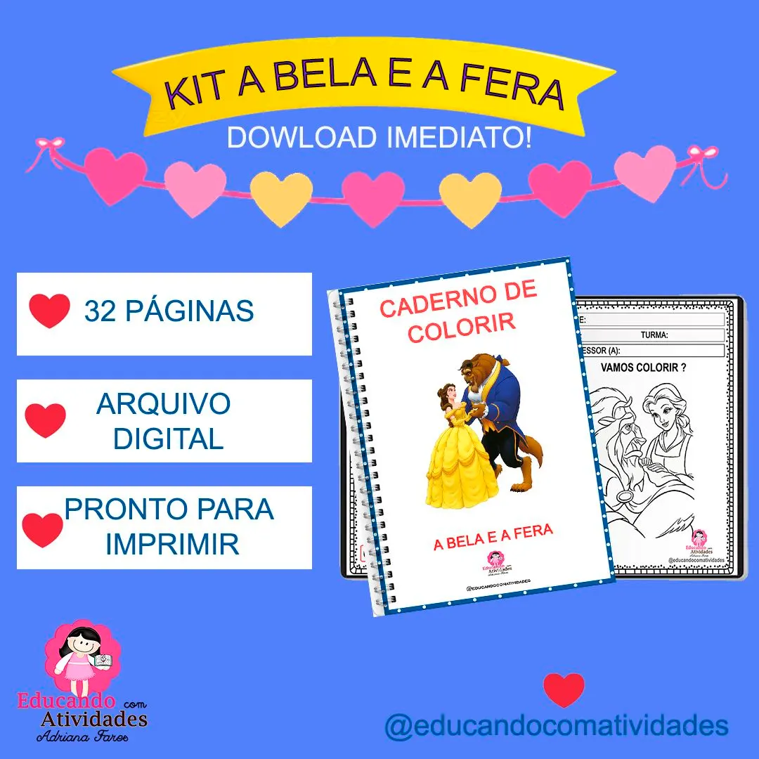 Caderno de Colorir – A bela e a Fera