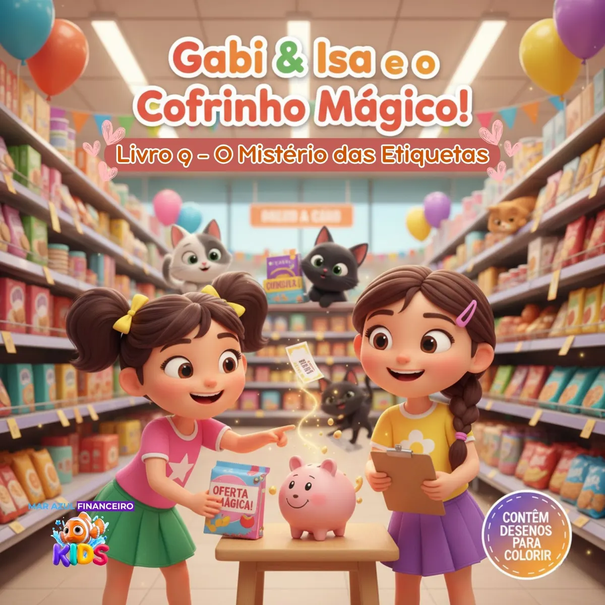 Gabi & Isa e o Cofrinho Mágico – Livro 9: O Mistério das Etiquetas | Educação Financeira Infantil