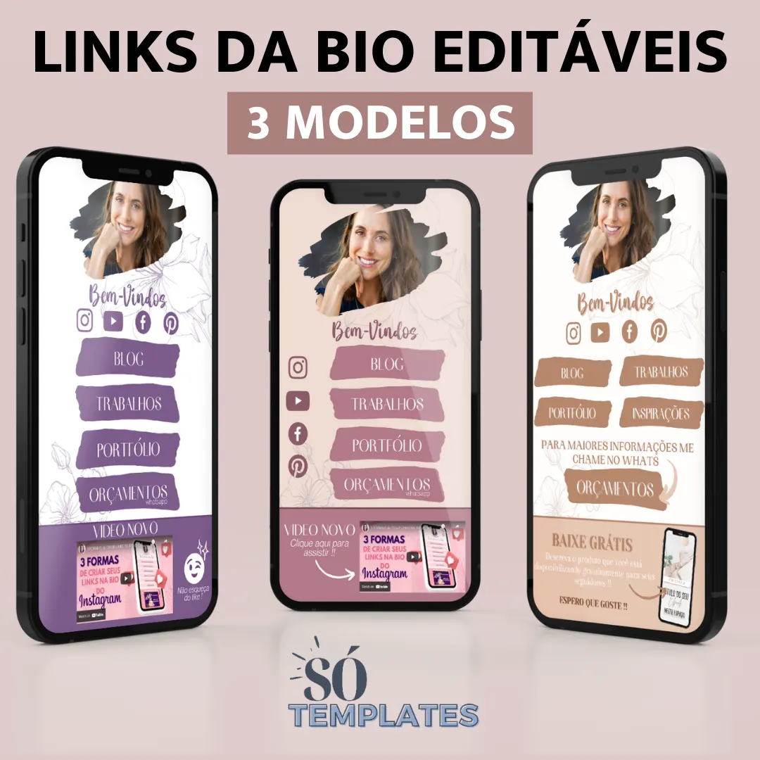 TEMPLATES LINKS DA BIO - 3 MODELOS