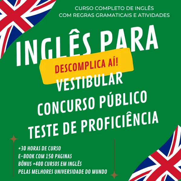 Curso de Inglês para vestibular, teste de proficiência e concursos públicos