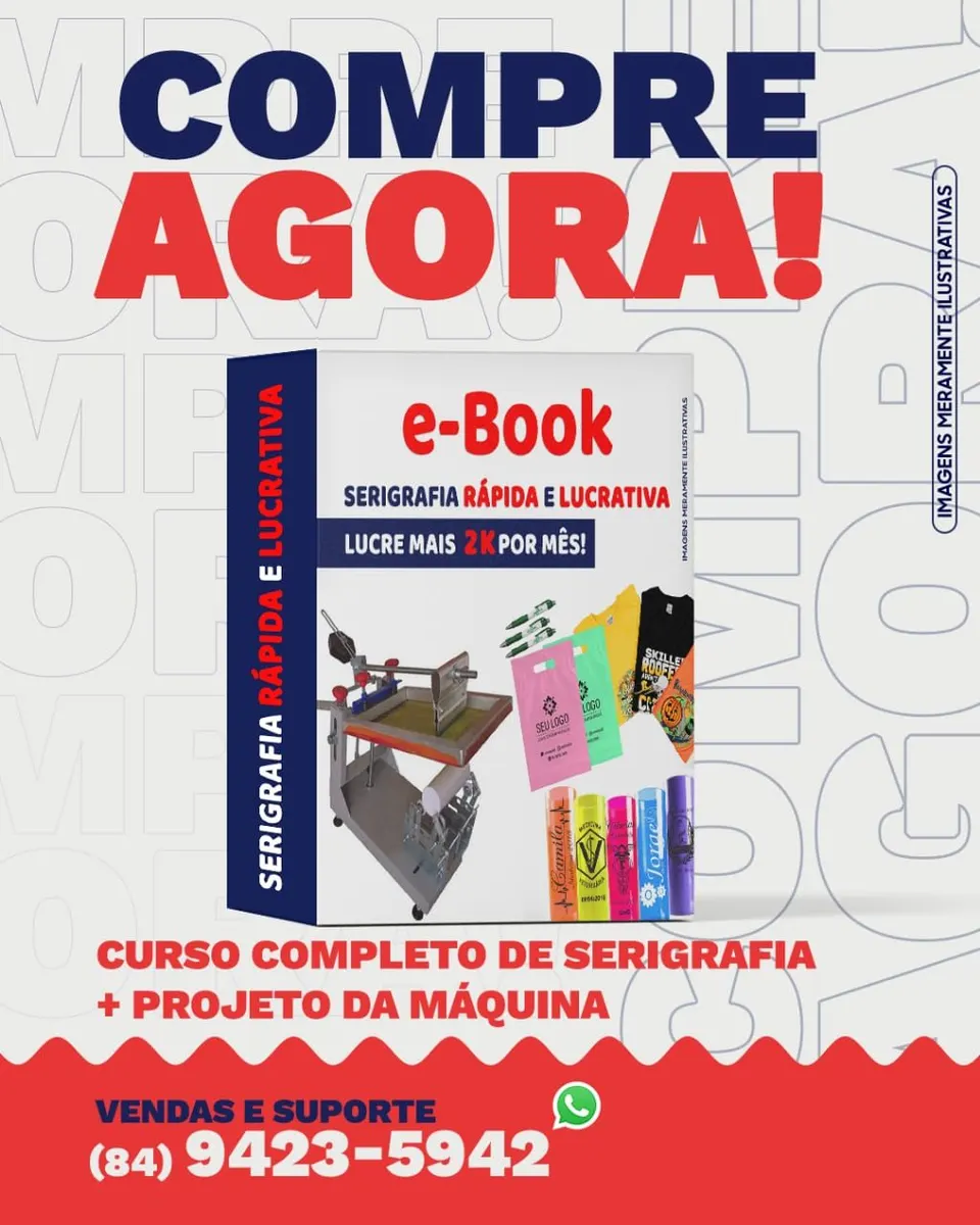 CURSO COMPLETO DE SERIGRAFIA + PROJETO DA MÁQUINA
