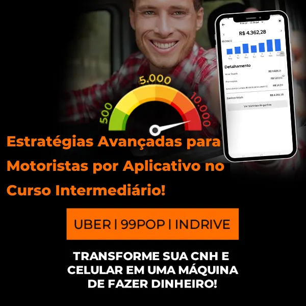 Curso Intermediário Motorista por Aplicativo Uber 99Pop Indrive 500 5.000 10.000