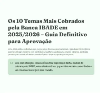 IBADE 2025/2026 – Os 10 Temas Mais Cobrados | Guia Definitivo para Aprovação