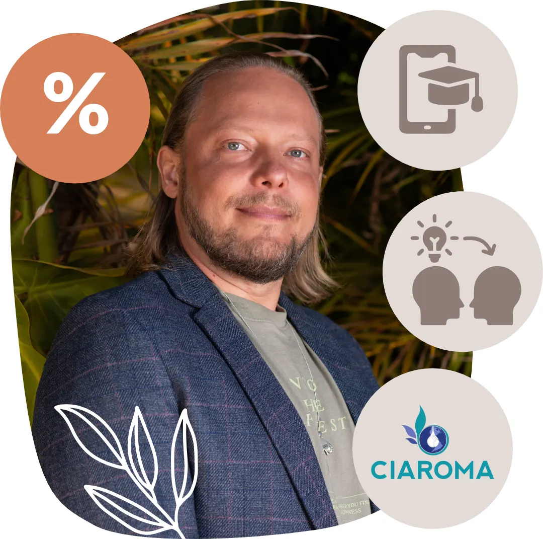 [COMBO] CURSO AROMADERMATOLOGIA COM FABIAN LASZLO & CONGRESSO CIAROMA (Congresso de Aromaterapia):  curso + mentoria com Fábián László + CIAROMA | Certificado pelo Instituto Laszlo  | Estética e cosmé