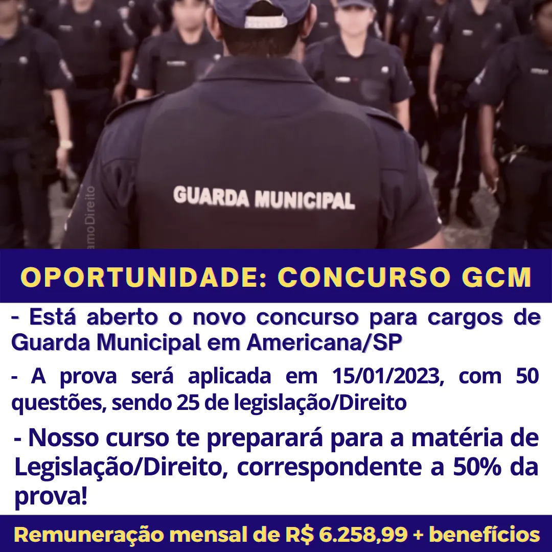 Curso Preparatório para o Concurso da Guarda Municipal Americana/SP