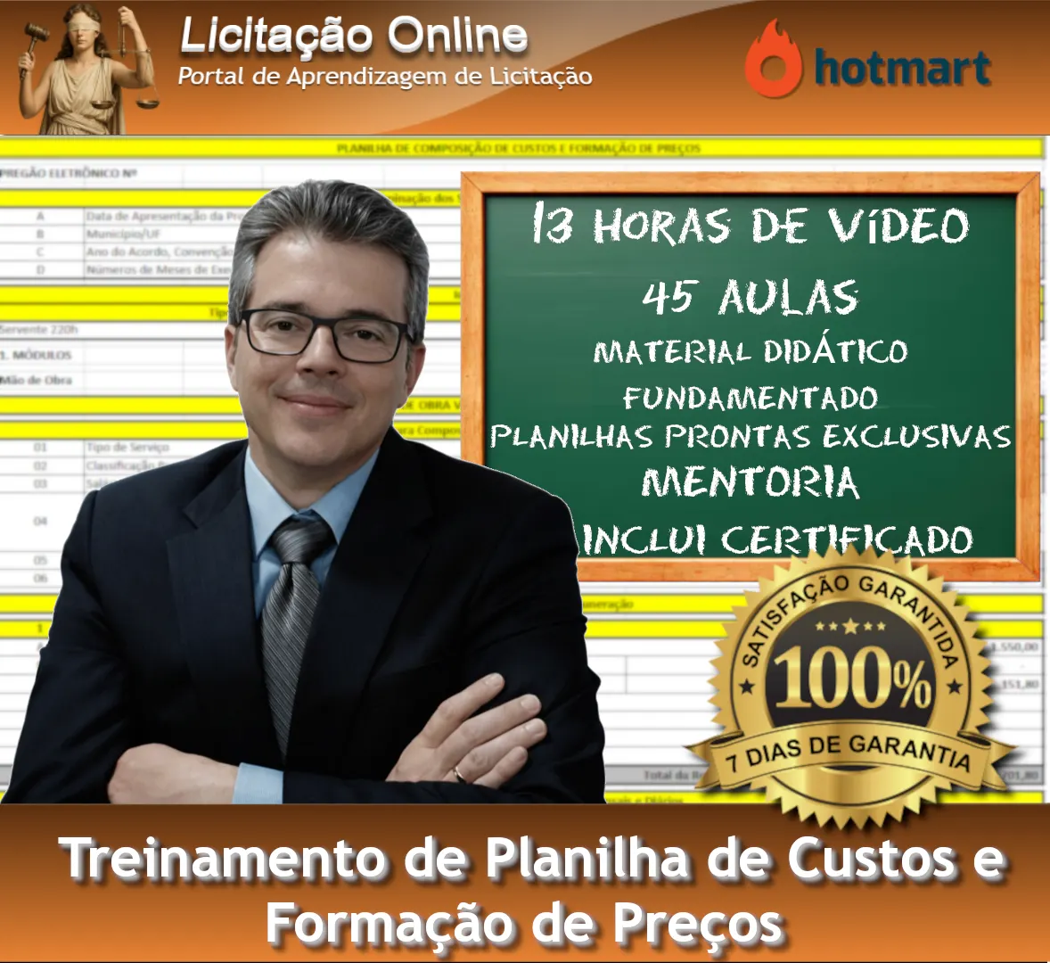 Treinamento em Planilha de Custos e Formação de Preços conforme a IN SEGES 5/2017 e 7/2018 - Licitação Online
