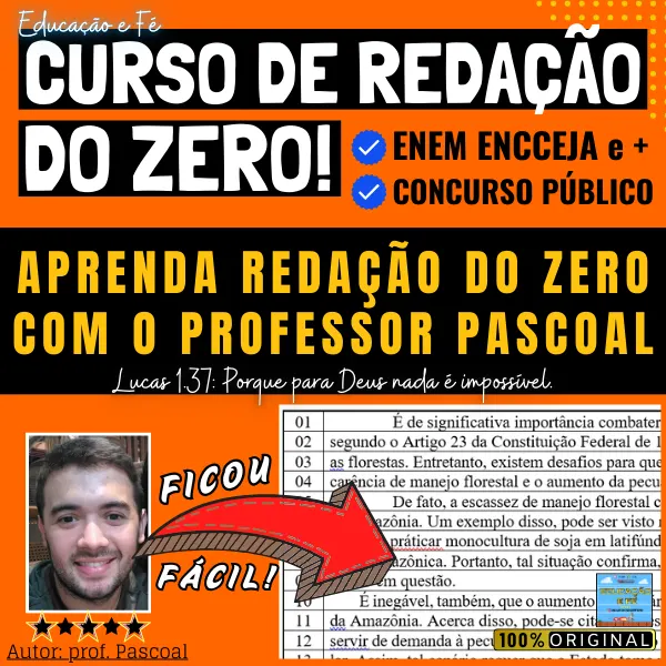 CURSO DE REDAÇÃO DO ZERO DO BÁSICO AO AVANÇADO - Professor Pascoal