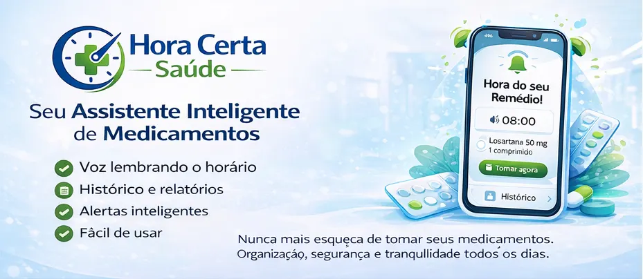 Hora Certa Saúde - O aplicativo que garante que você nunca mais esqueça seus medicamentos.
