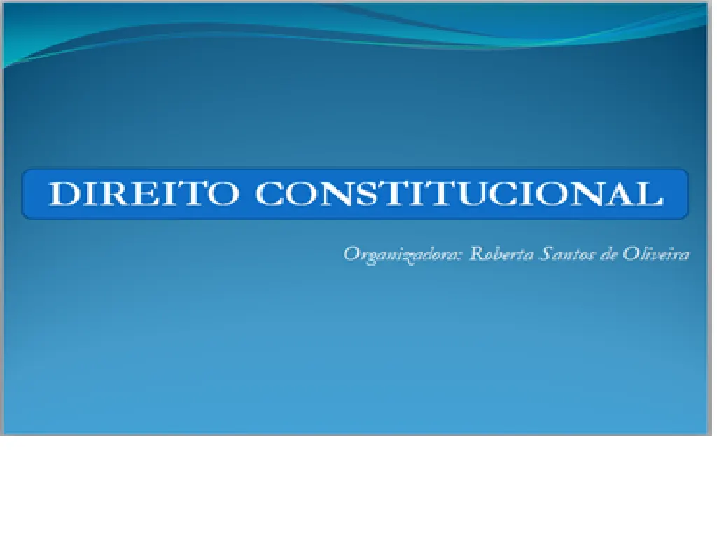 Noção de Direito Constitucional - Concurso PM/CFO Bahia