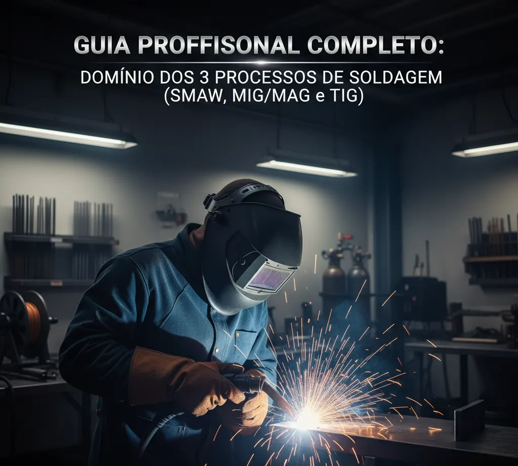GUIA PROFISSIONAL COMPLETO: DOMÍNIO DOS 3 PROCESSOS DE SOLDAGEM (SMAW, MIG/MAG e TIG)