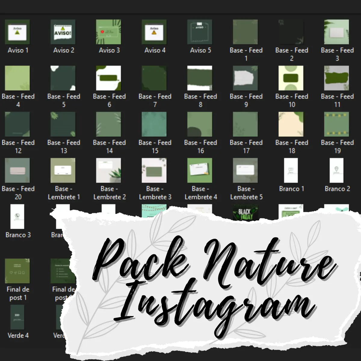 Kit Nature para Instagram! Designs prontos para uso!