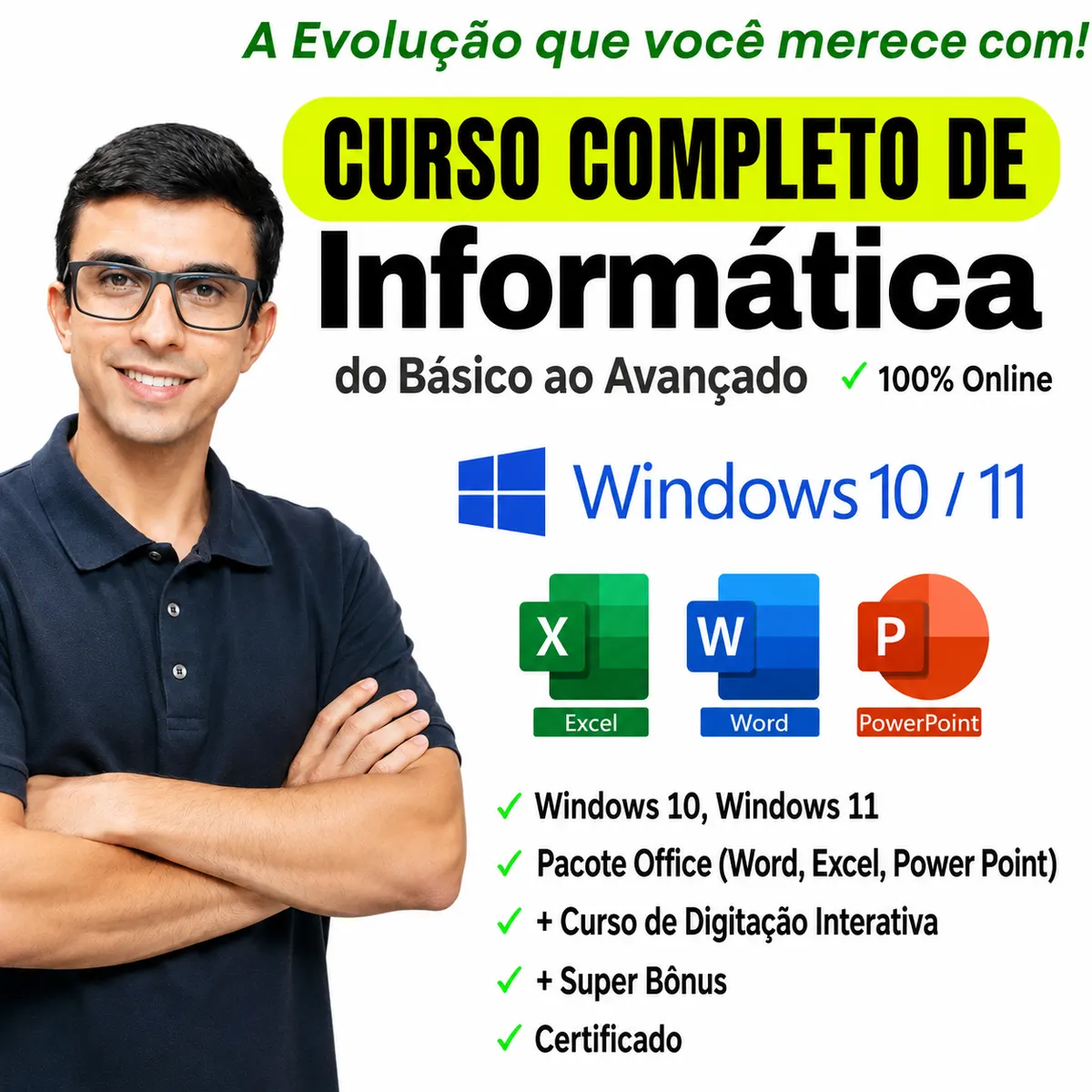 Curso de Informática Básico ao Profissional (40 Cursos ) Com 12 Meses de Acesso