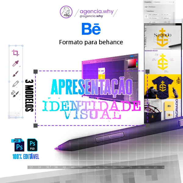 APRESENTAÇÃO DE IDENTIDAD VISUAL/BEHANCE 100% EDITAVEL (INCLUSO MOCKUPS PREMIUM)