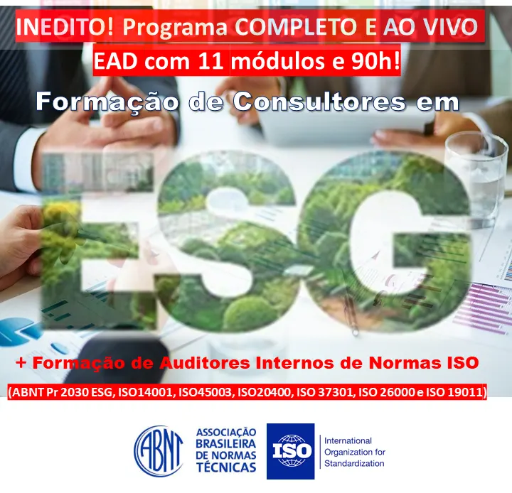 Formação de Consultores ESG e Auditor Interno de Sistemas Integrados de Gestão - ISO