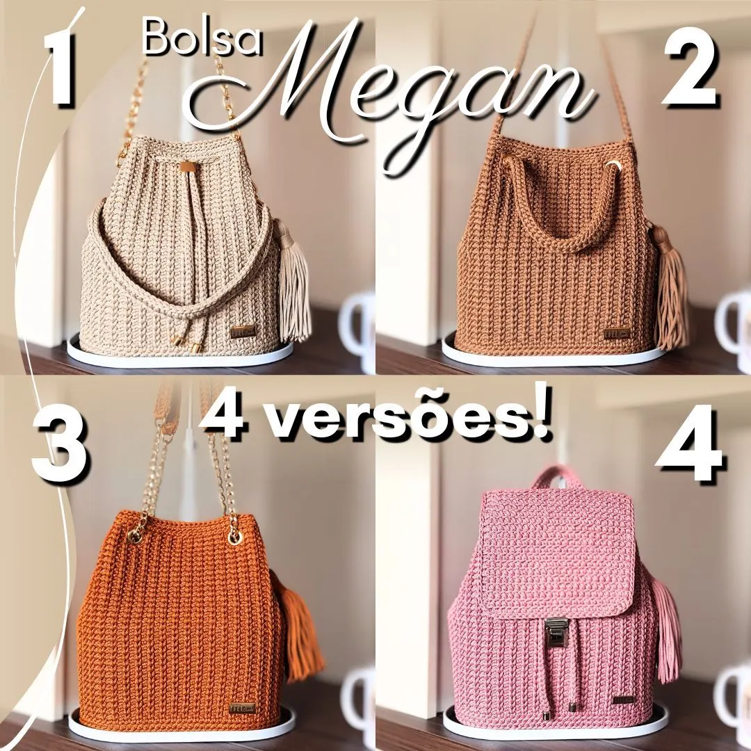 Bolsa de Crochê Megan 4 em 1