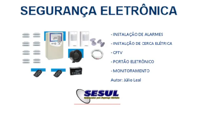 Curso Instalação de Alarmes, Cerca Elétrica, CFTV, Portão Eletrônico e Monitoramento
