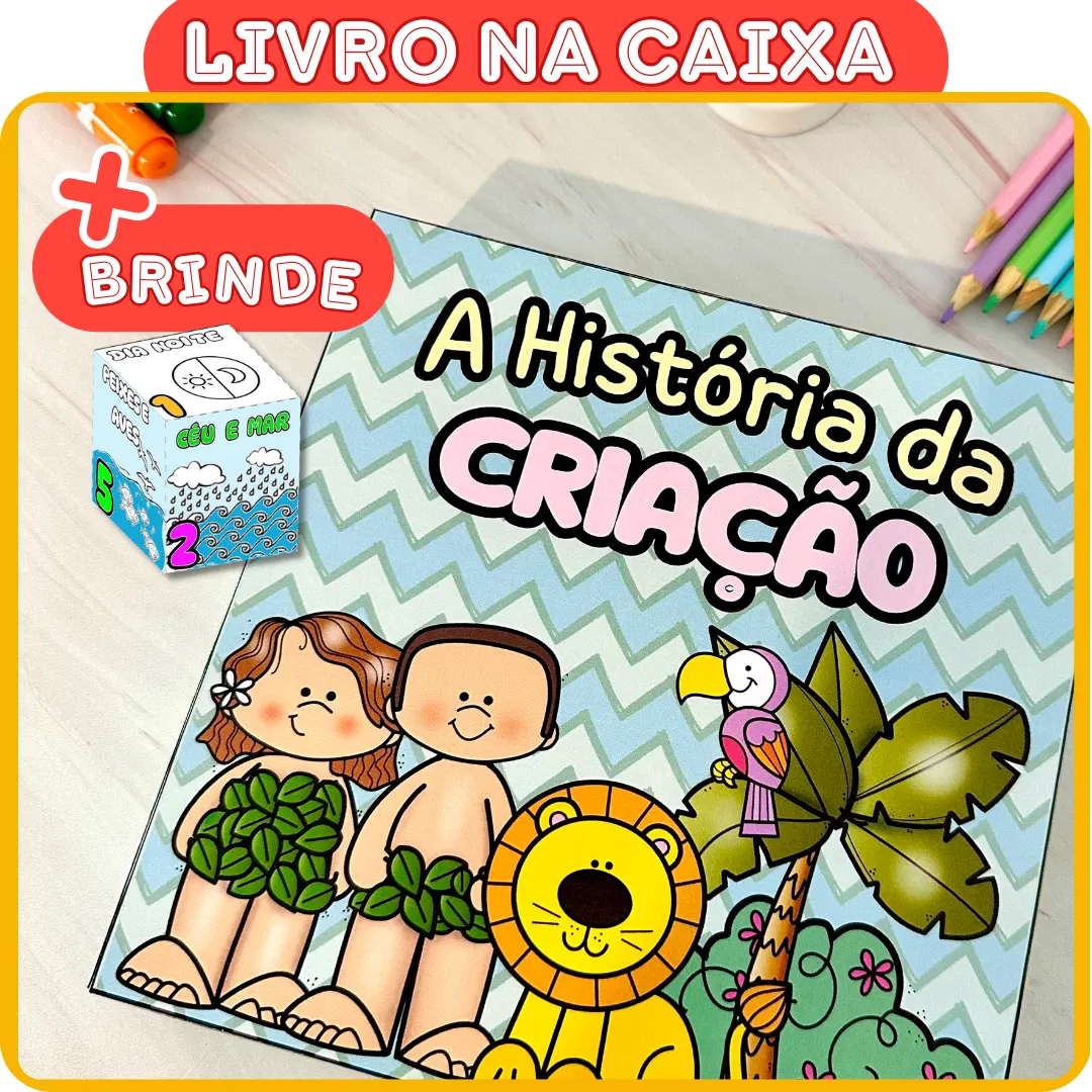 Livro na Caixa: "A História da Criação" + Brinde Especial: Cubo para Colorir