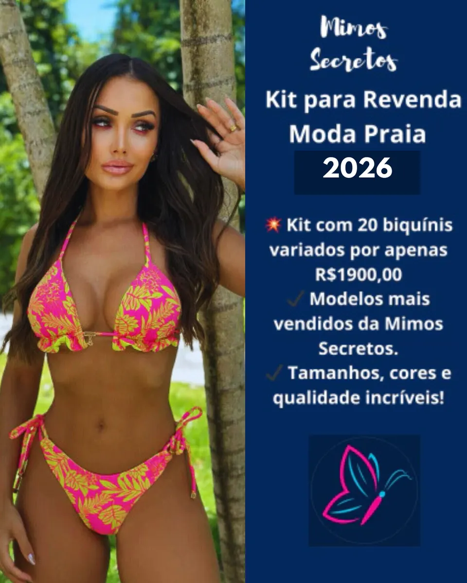 Kit 20 Peças - Variados de Conjuntos de Biquinis + Maios + Saidas de Praia para Revendas - Moda Praia 2026