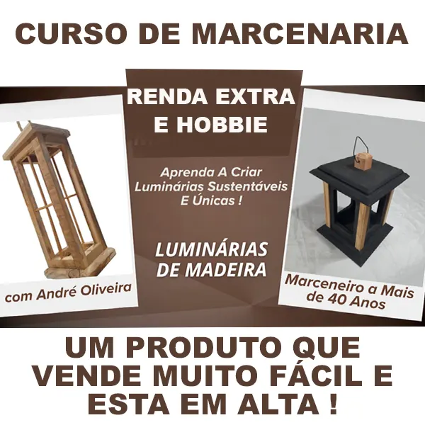Curso de Marcenaria Rústica Módulo 1 : Luminária de Madeira