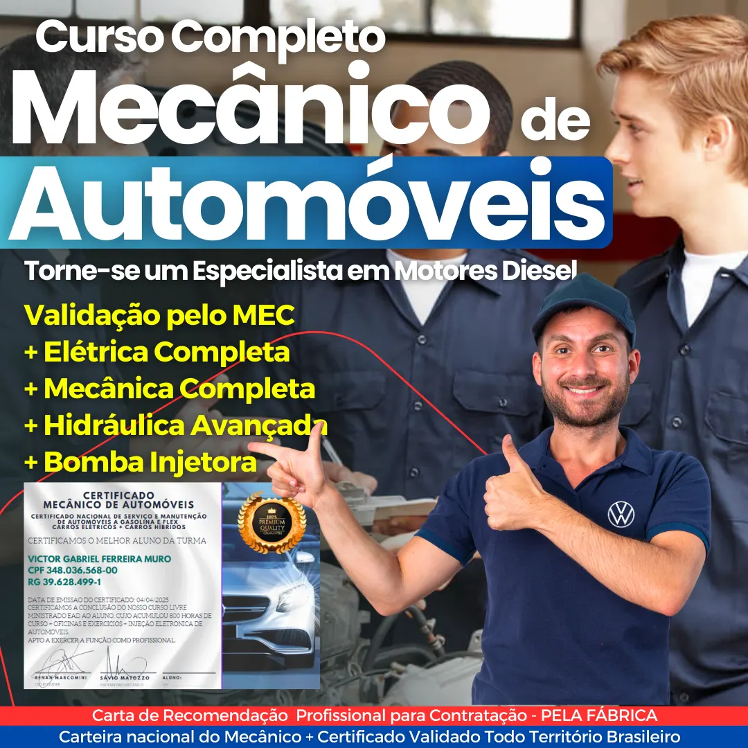 Curso Completo de Mecânico de Automóveis + Injeção Eletrônica Completa + GNV (Vídeo Aula)