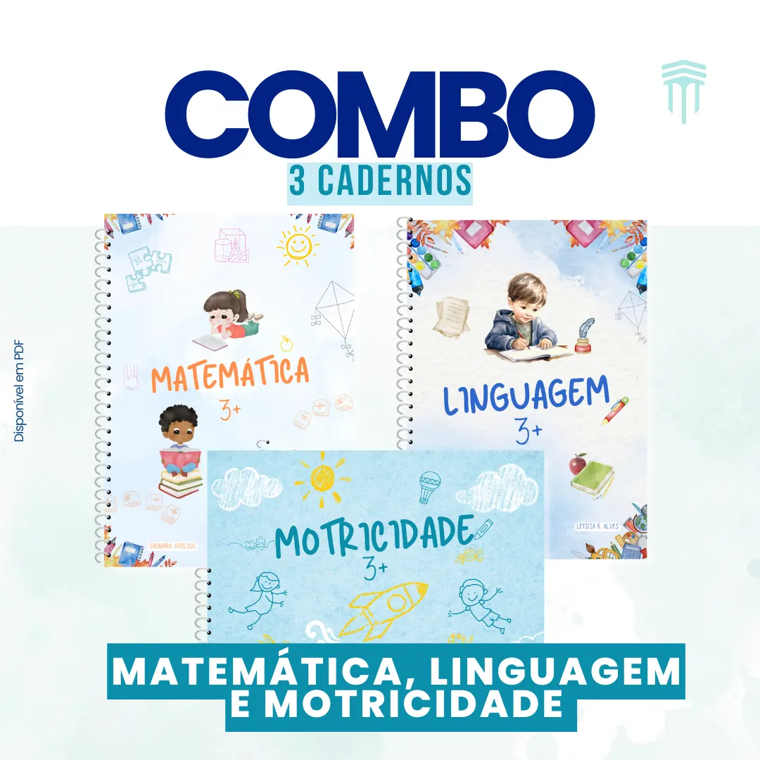 Combo: Motricidade 3+, Material de Linguagem 3+ e Matemática 3+