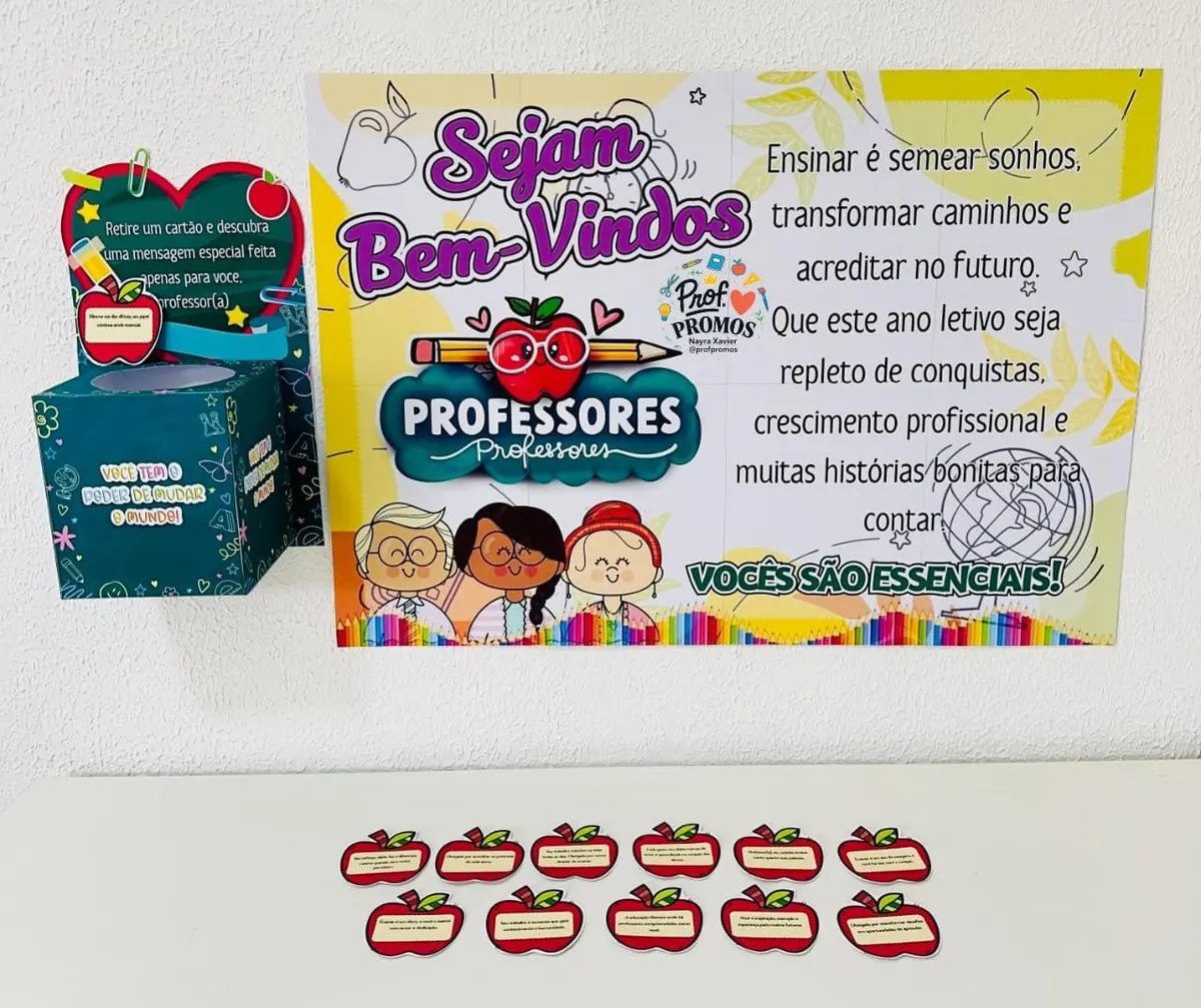 Painel de Acolhida – Sejam Bem-vindos, Professores✨