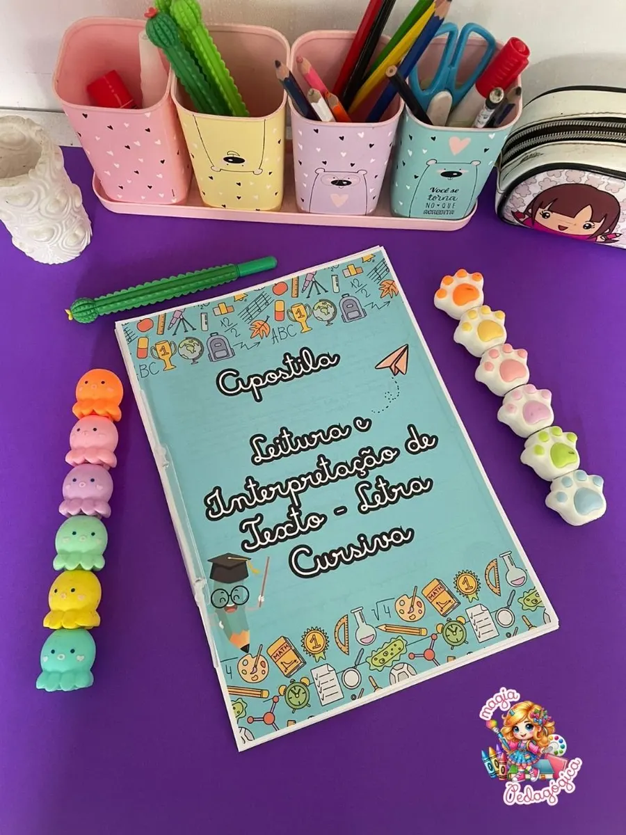 📚✍️ APOSTILA DE LEITURA E INTERPRETAÇÃO – LETRA CURSIVA - MAGIA PEDAGÓGICA