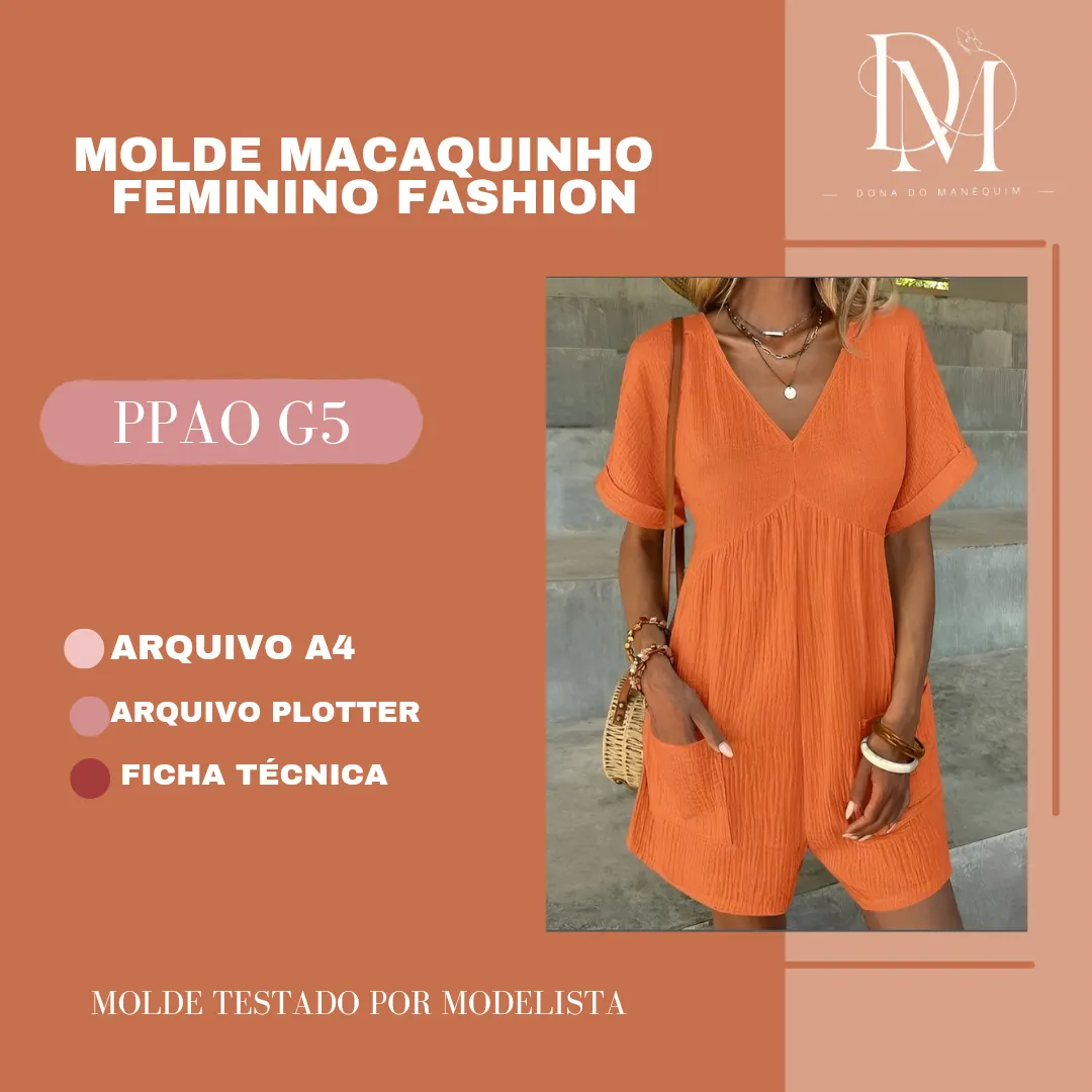 MOLDE MACAQUINHO FEMININO FASHION