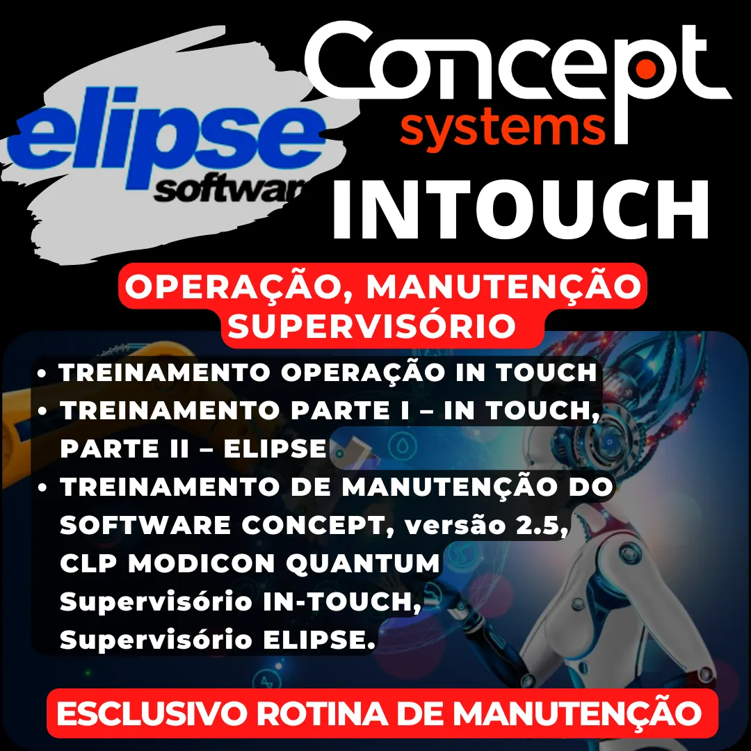 TREINAMENTO IN TOUCH, ELIPSE, CONCEPT, ROTINA DE MANUTENÇÃO EBOOK PASSO A PASSO