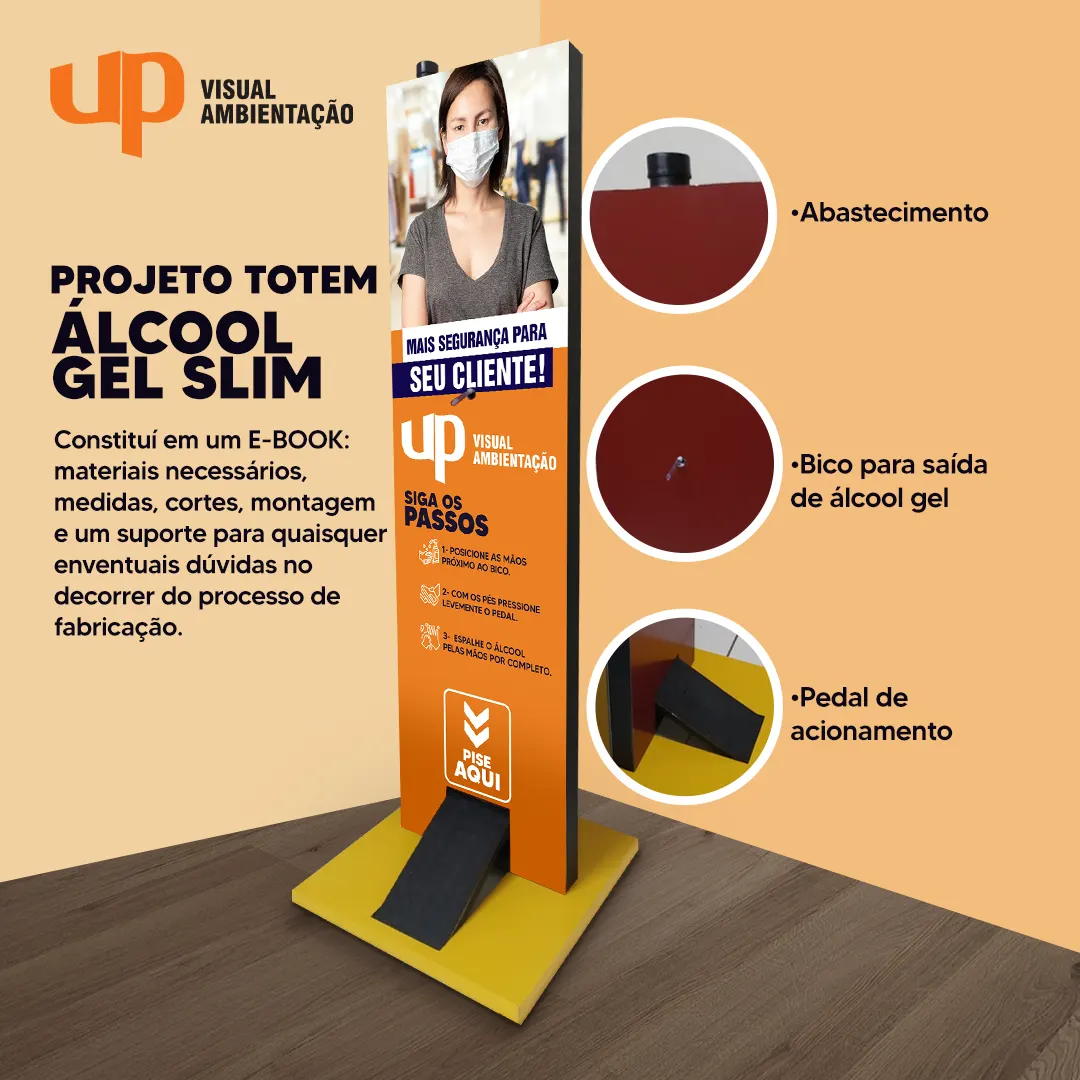 TOTEM ÁLCOOL GEL SLIM (PROJETO COMPLETO)