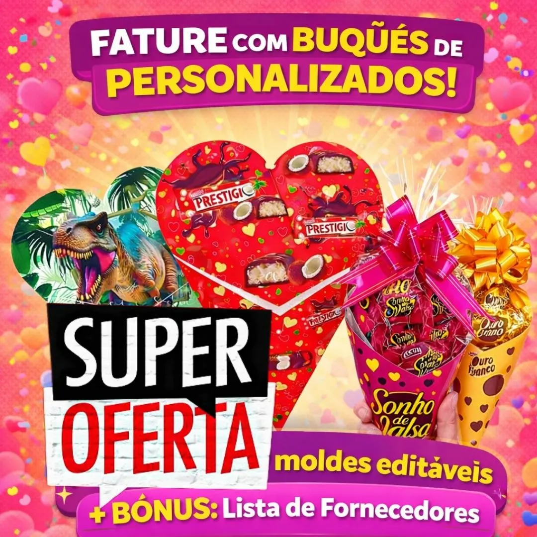 Fature com Buquês Personalizados: Como Montar Buquê de Sonho de Valsa, Cone e Chocolate para Vender