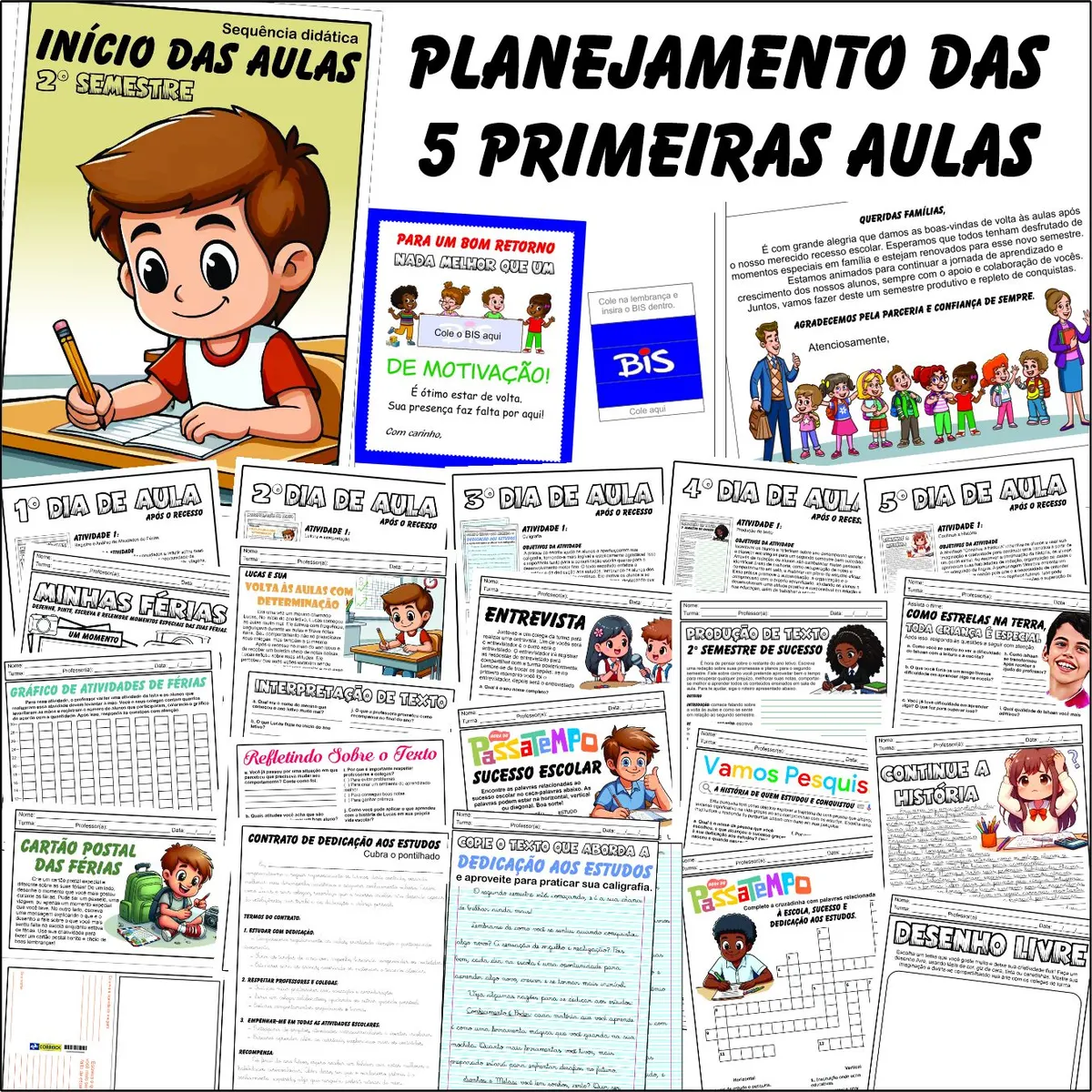 PACOTE COM ATIVIDADES PARA A PRIMEIRA SEMANA DE AULA