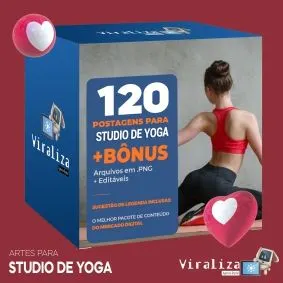 Pack com 130 Artes de Redes Sociais para Studio de Yoga