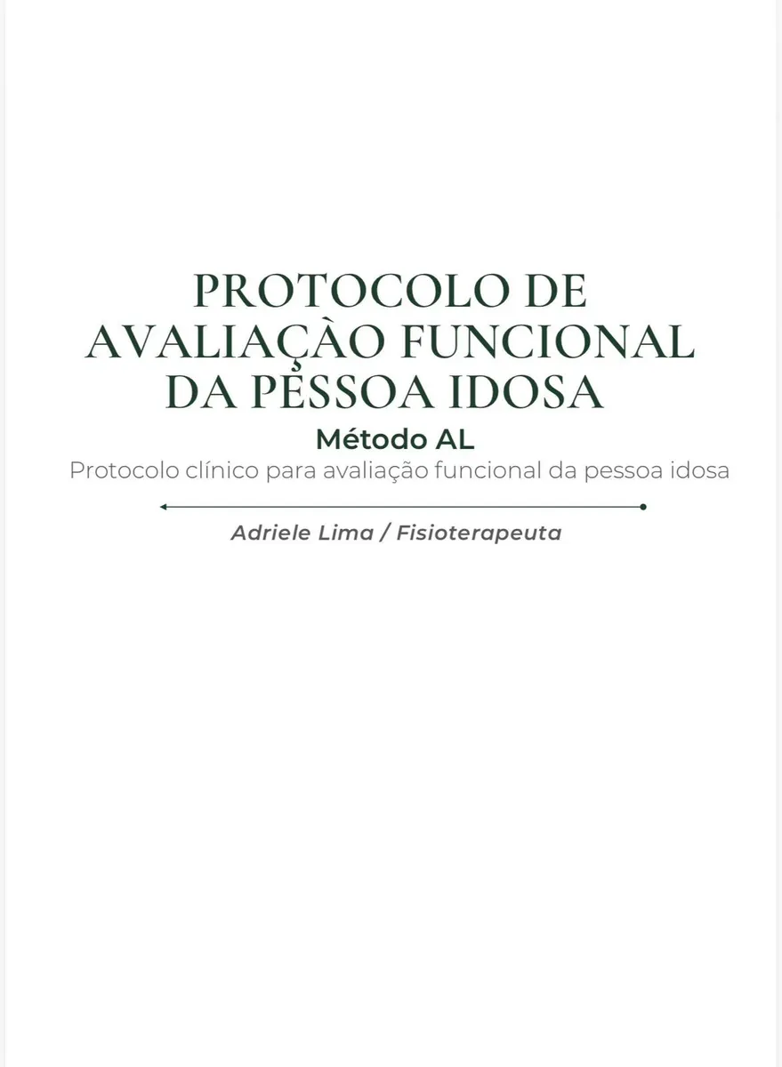 Protocolo de Avaliação Funcional da Pessoa Idosa - Método AL