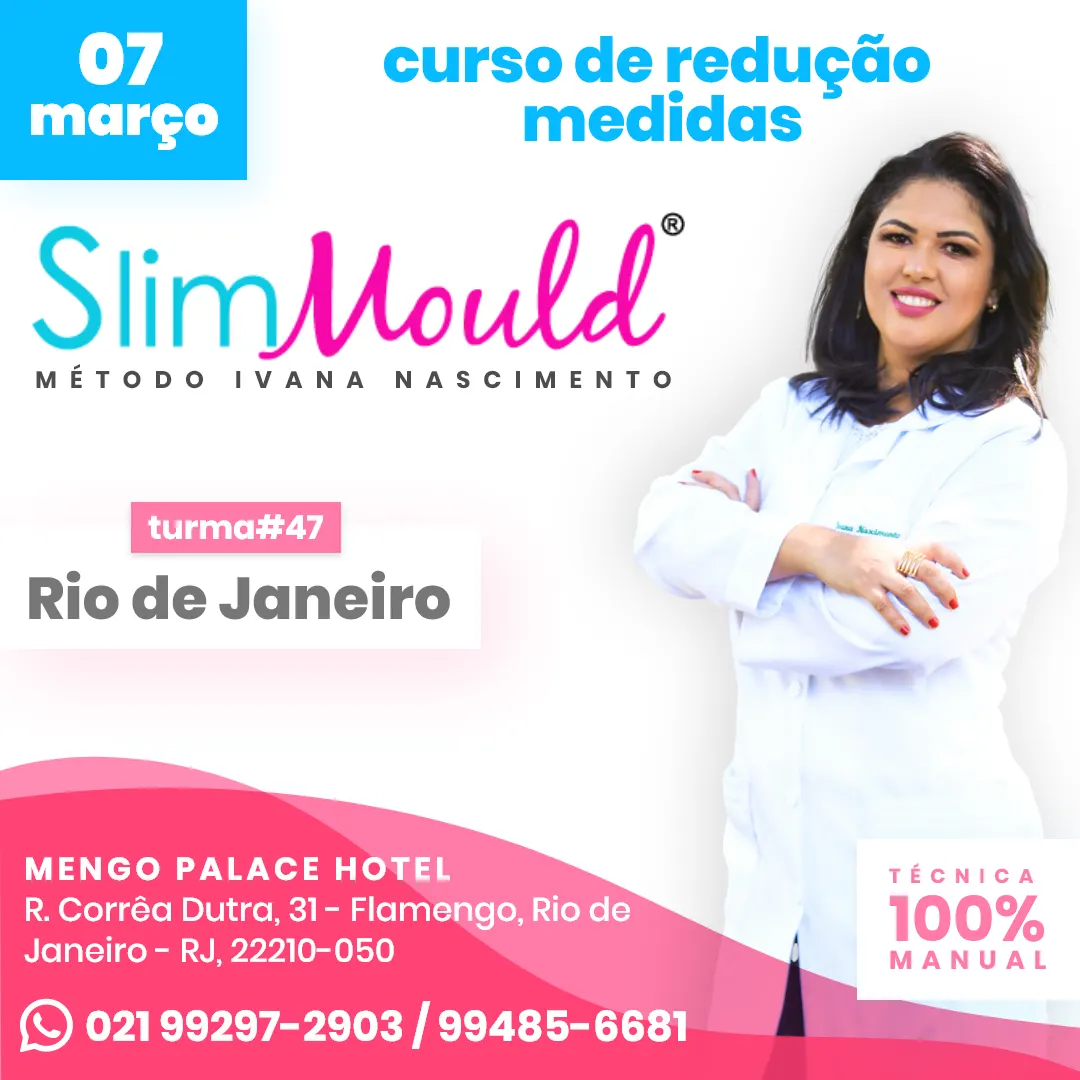 SlimMould - Curso de Redução de Medidas Corporais sem Uso de Aparelhos de Eletroterapia - Presencial - 07/03 no Rio