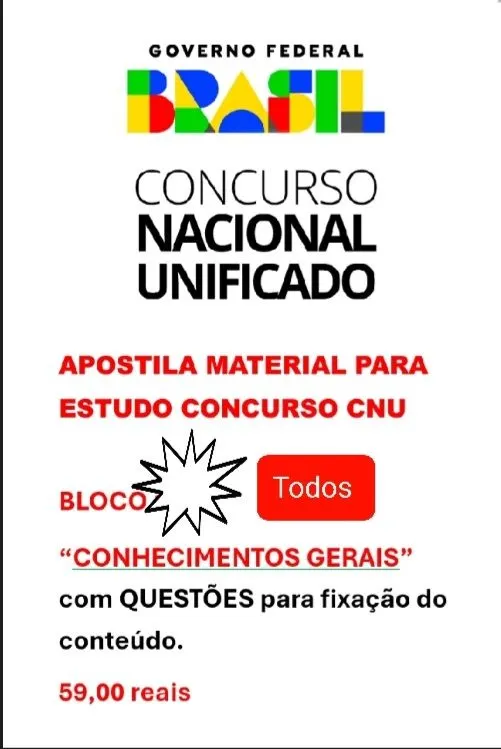 CNU CONCURSO APOSTILA TODOS OS BLOCOS