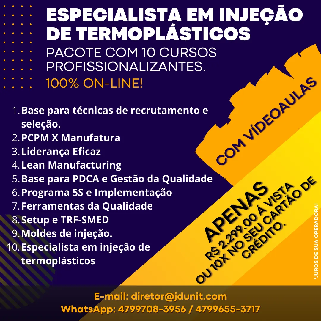 Torne-se um especialista em injeção de termopláticos