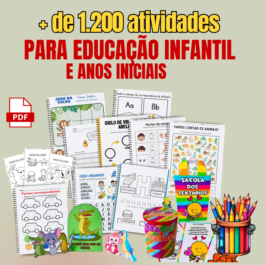 KIT COM 1.200 ATIVIDADES + 5 BÔNUS EXCLUSIVOS