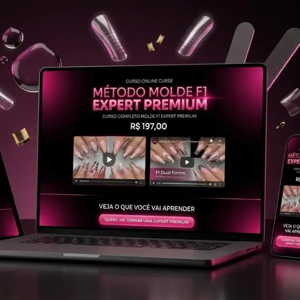 CURSO DESIGNER DE UNHAS: MÉTODO MOLDE F1 EXPERT PREMIUM
