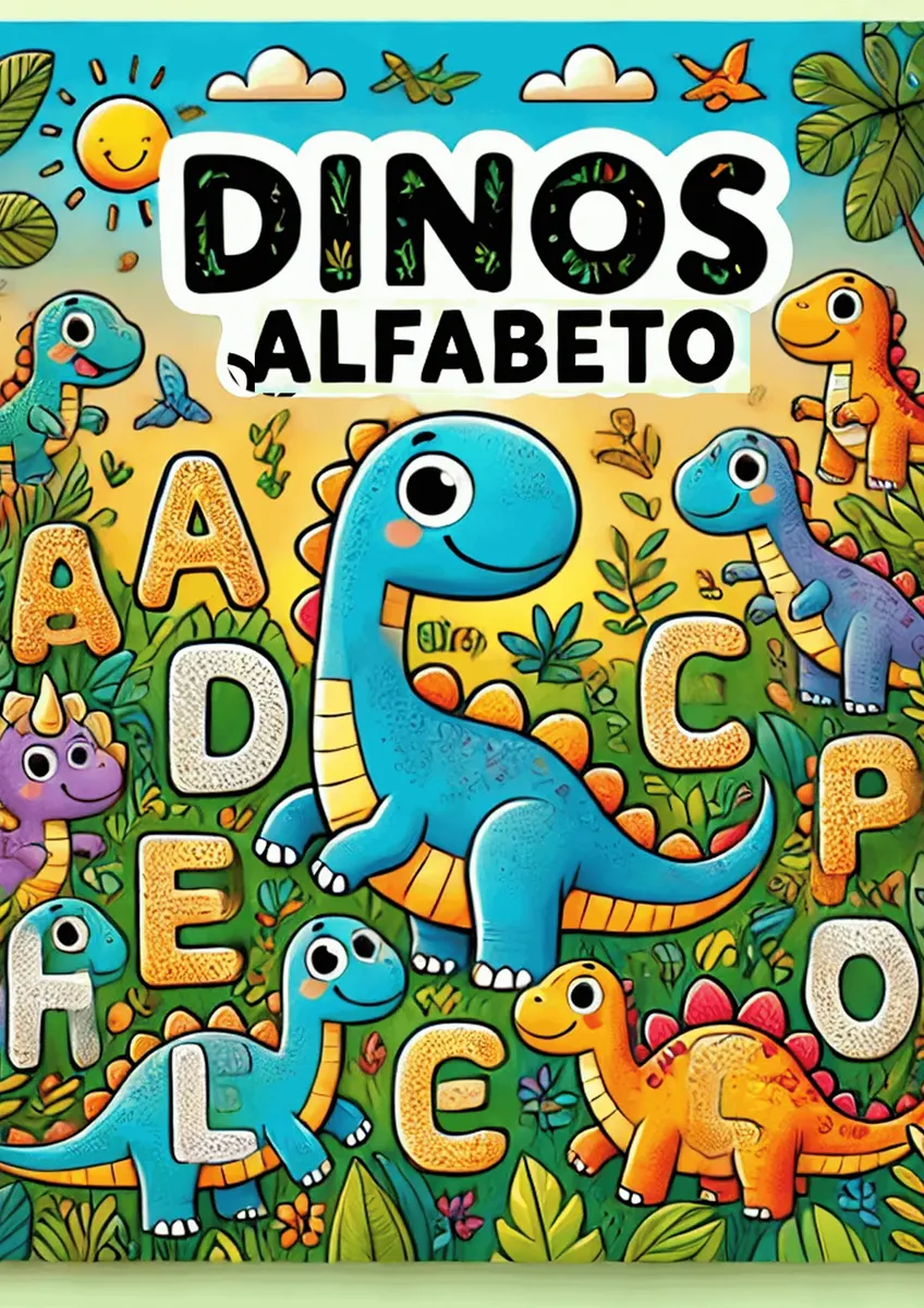 🦕 Caderno de Colorir Dinos Alfabetos e Números 🖍️