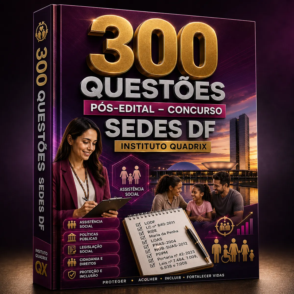 300 Questões Pós-Edital – Concurso Secretaria de Estado de Desenvolvimento Social do Distrito Federal (SEDES-DF) 2026 – Banca: Instituto Quadrix – (Resolução CNAS nº 269/2006: NOB-RH-SUAS e Resolução