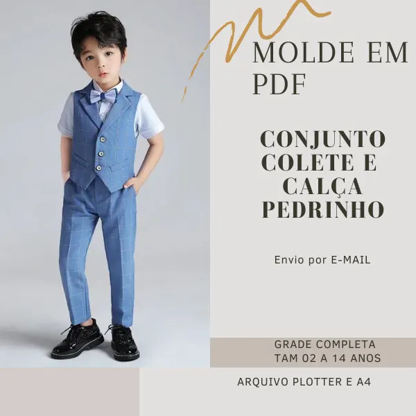 MOLDE EM PDF COLETE E CALÇA PEDRINHO